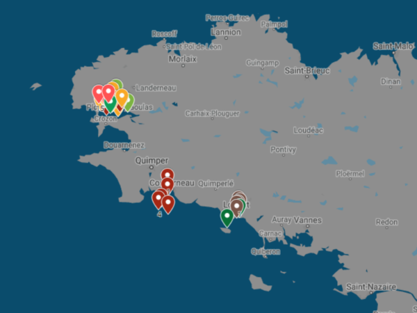 Points de prélèvement du programme Objectif Plancton