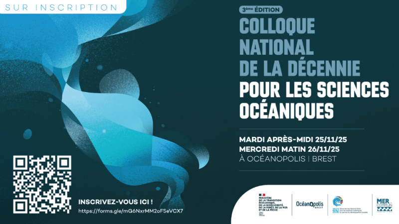 Visuel de la troisième édition du colloque national de la Décennie des Nations Unies pour les sciences océaniques 2025