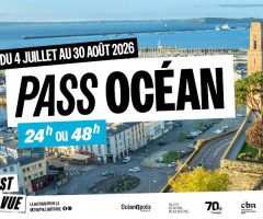Nutzen Sie vom 4. Juli bis zum 30. August 2026 in Brest den Ozean-Pass und entdecken Sie vier symbolträchtige Orte der Stadt – inklusive Fahrten mit öffentlichen Verkehrsmitteln.