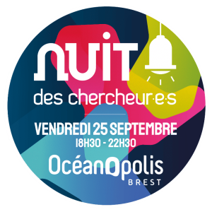 Logo de la Nuit des Chercheurs 2026 le vendredi 25 septembre à Océanopolis à Brest. Un événement Science Comes To Town.