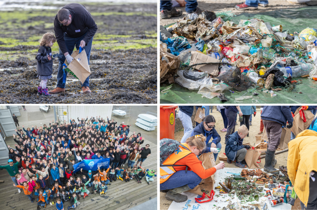 Ramassage collectif de déchets pour le défis plastique avec Océanopolis Acts en rade de Brest en 2025