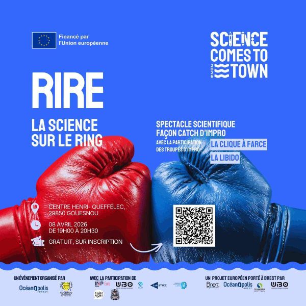 Visuel spectacle d'improvisation "Rire, la science sur le ring", projet Science comes to Town