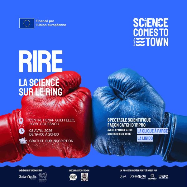 Visuel spectacle d'improvisation "Rire, la science sur le ring", projet Science comes to Town